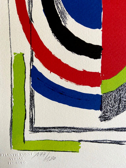 Sonia Delaunay Lithograph Coa Signed Op Numbered By Hand Crayon