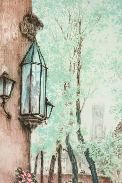 Francis Hebbelinck Etching "Brugge - Groenerei" Signed Limited Edition Belgium