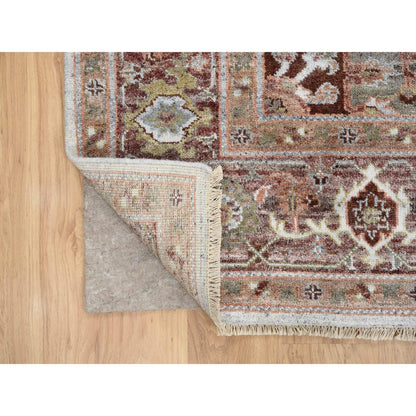 8'X10' Mixed Burgundy Heris Heritage Design Hand Knotted Pure Wool Rug