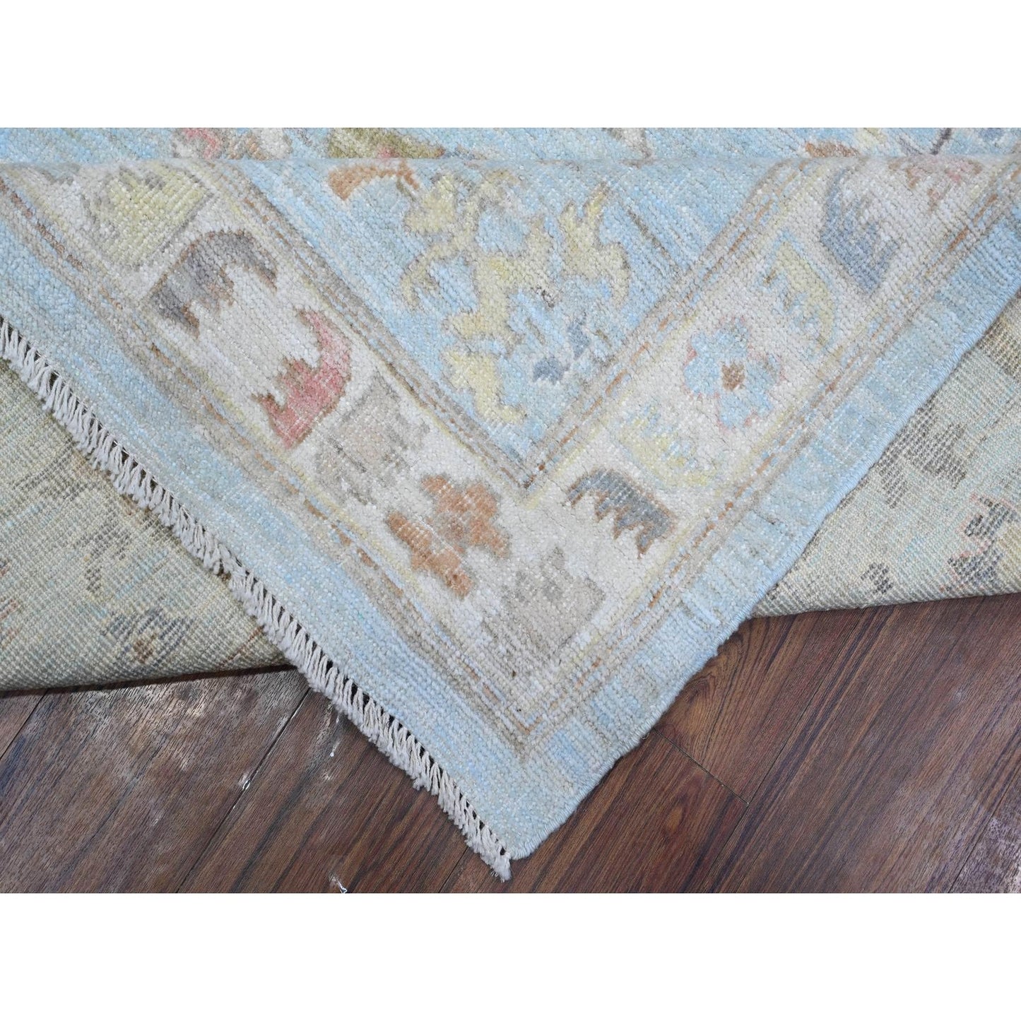 8'4"X10'2" Blue All Over Village Elements Angora Oushak Oriental Rug