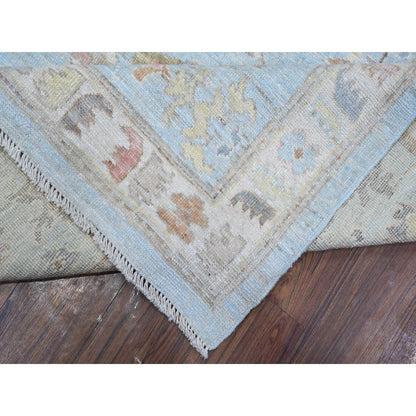 8'4"X10'2" Blue All Over Village Elements Angora Oushak Oriental Rug