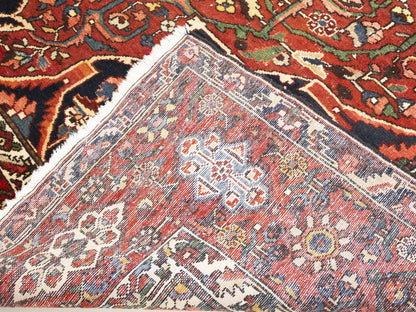 Vintage Red Floral Rug Extra-Large Handmade