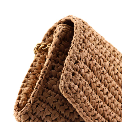 Saint Laurent Kate 99 Tassel Flap Bag Woven Raffia Medium