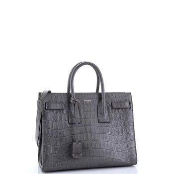 Saint Laurent Sac De Jour Nm Bag Crocodile Embossed Leather Small