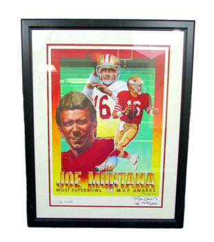 Joe Montana San Francisco 49Ers Signed/Framed 16X20 Litho Psa/Dna 132296
