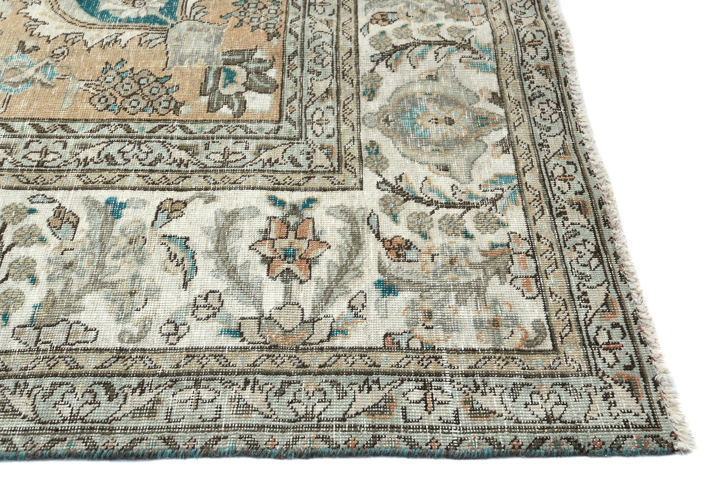 Semi-Antique Stone-Washed Oriental Rug Distressed