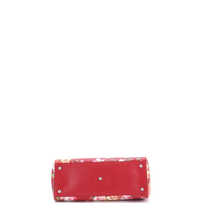 Gucci Bamboo Shopper Tote Blooms Print Leather Medium