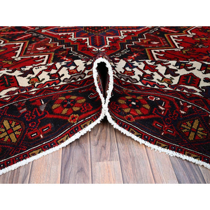 8'4"X10'7" Red Hand Knotted Clean With Centre Flower Element Oriental Rug