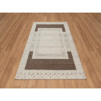 5'X8' Chiffon White Modern Design Lori Buft Pure Wool Hand Knotted Rug