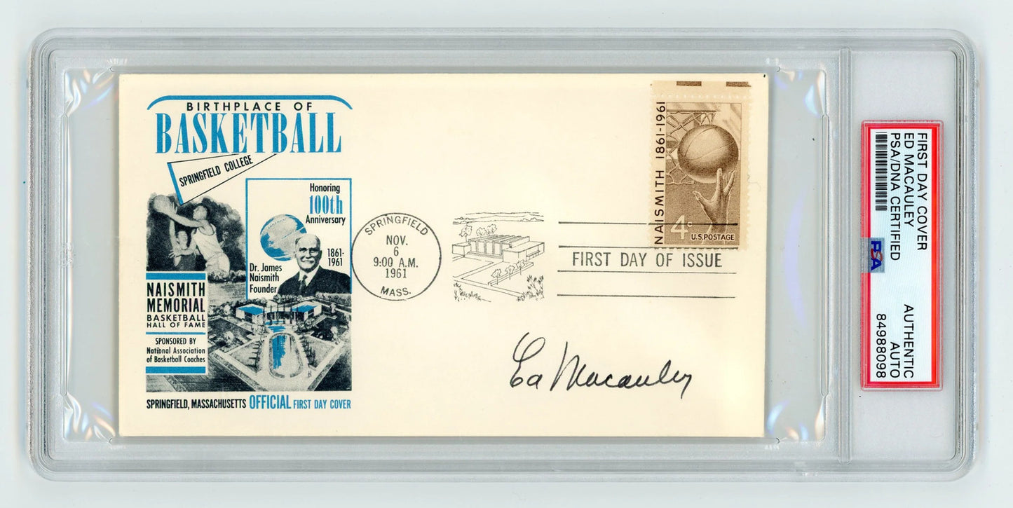 Ed Macauley Autographed First Day Cover (Psa/Dna)