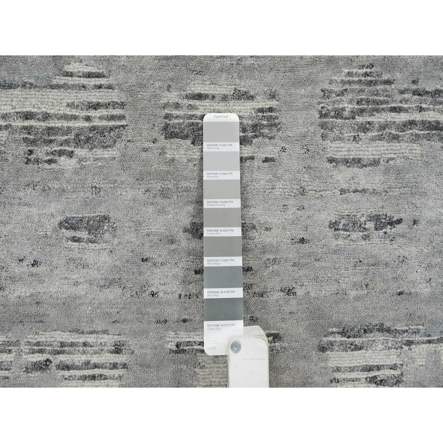 2'6"X25'9" Gray Hand Knotted Modern Design Natural Wool Xl Runner Rug