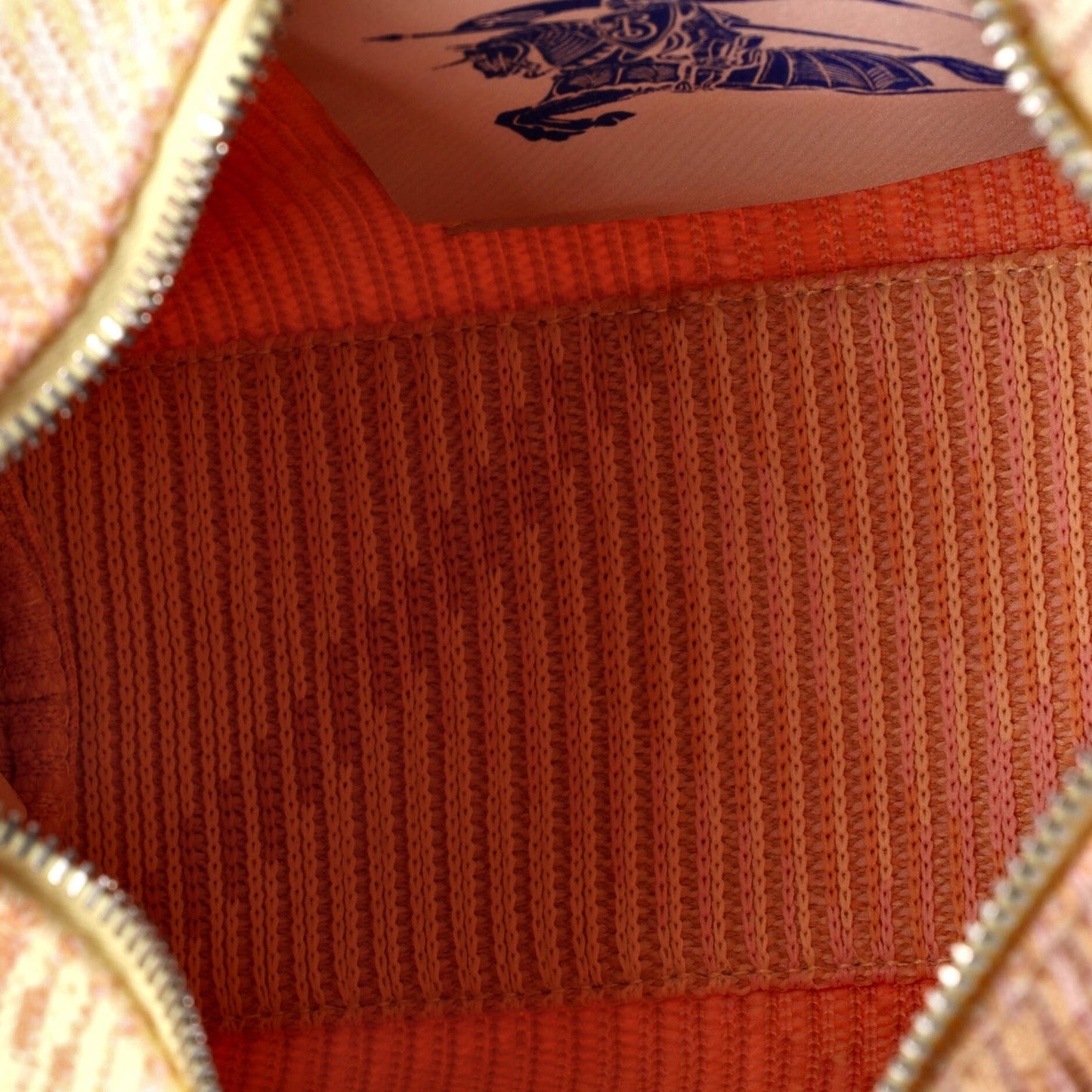 Burberry Peg Handle Bag Knit Check Fabric Mini