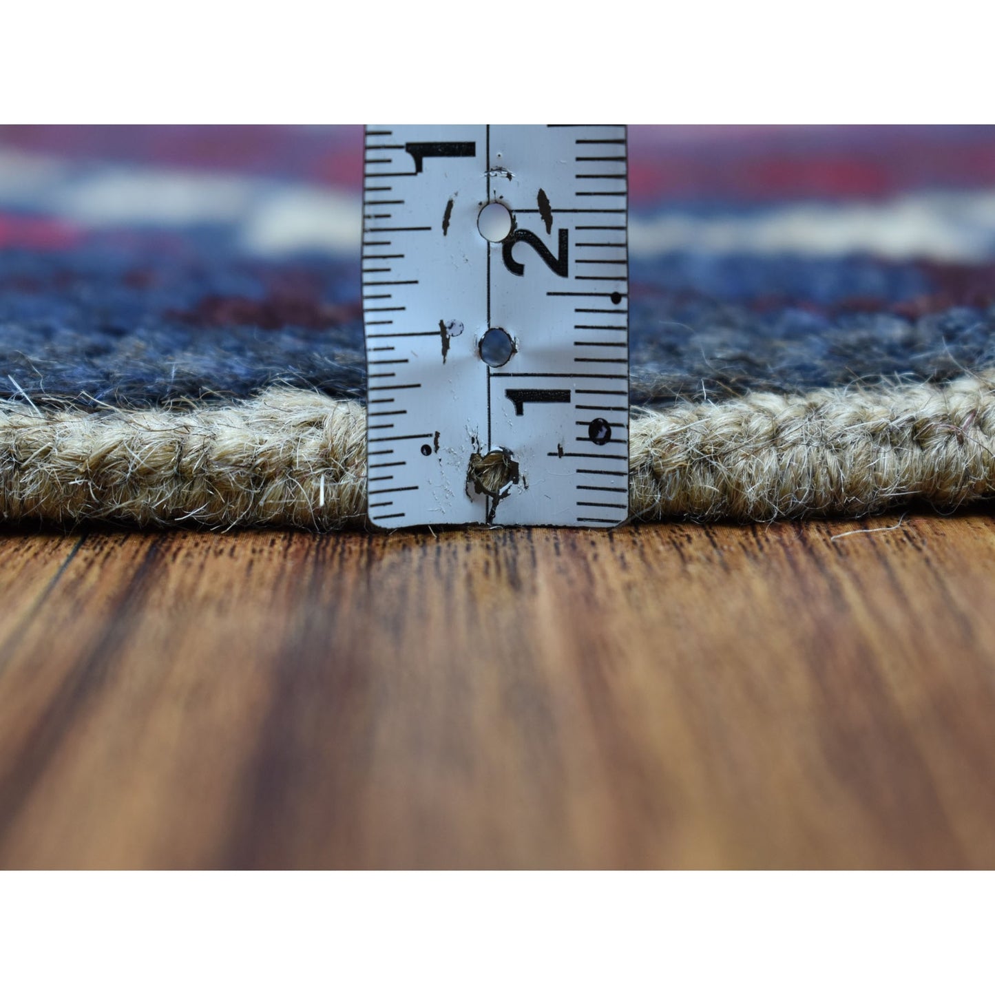 3'8"X5'7" Tribal Design Hand Made Pure Wool Colorful Afghan Village Rug