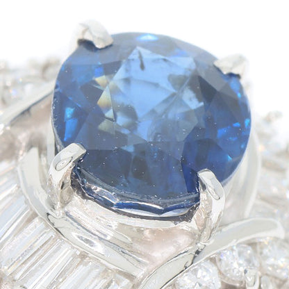 2.216Ct Sapphire Diamond Ring Platinum Pt900 7.71G