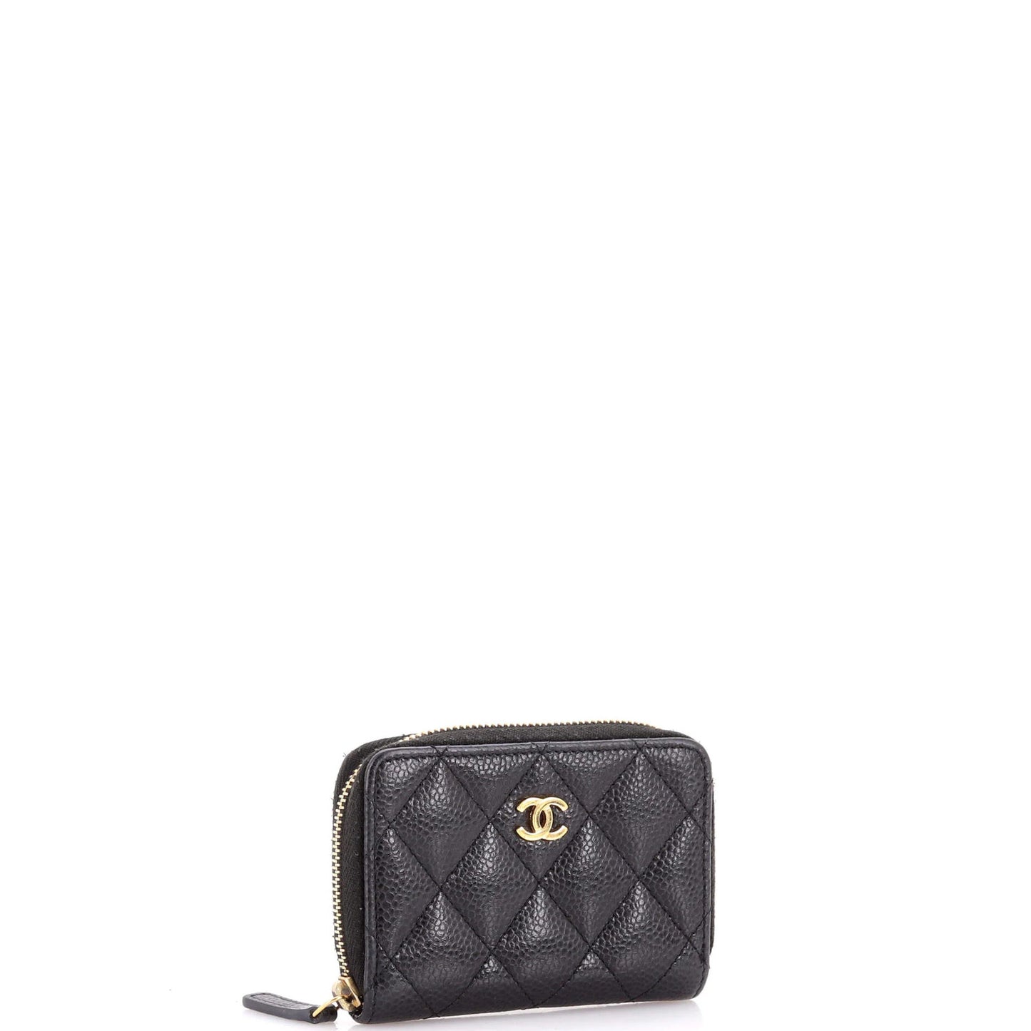 Chanel Cc Zip Coin Purse Quilted Caviar Small