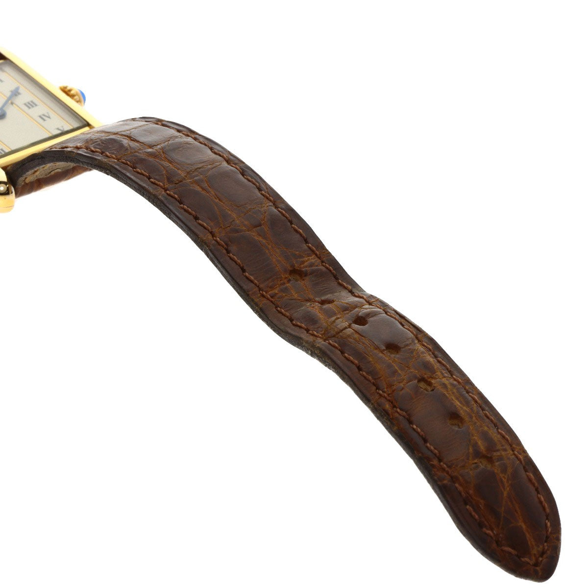 Cartier Must Tank Sm Watches W1003053 Gold Plated/Leather