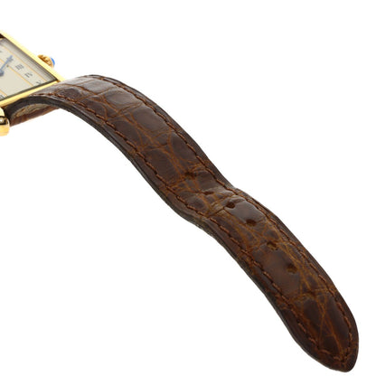 Cartier Must Tank Sm Watches W1003053 Gold Plated/Leather
