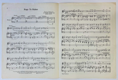 Tony Bennett Rags To Riches Autographed Sheet Music (Jsa)