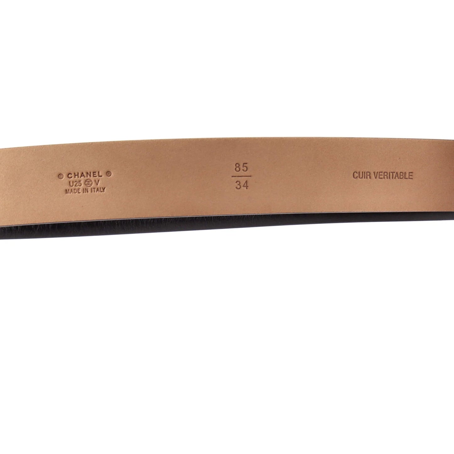 Chanel Metal Logo Belt Leather Medium