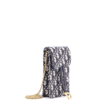 Christian Dior Vertical Saddle Chain Pouch Oblique Canvas