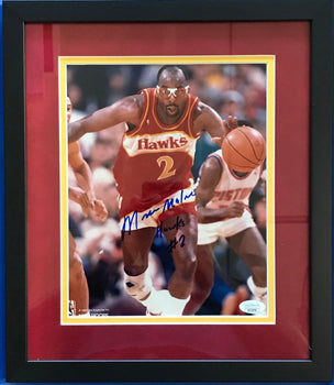Moises Malone Autographed Framed 8X10 Photo (Jsa)