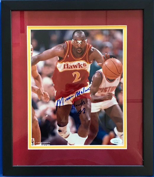 Moises Malone Autographed Framed 8X10 Photo (Jsa)
