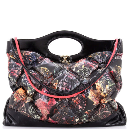 Chanel 31 Shopping Bag Quilted Printed Puffy Leather Xl