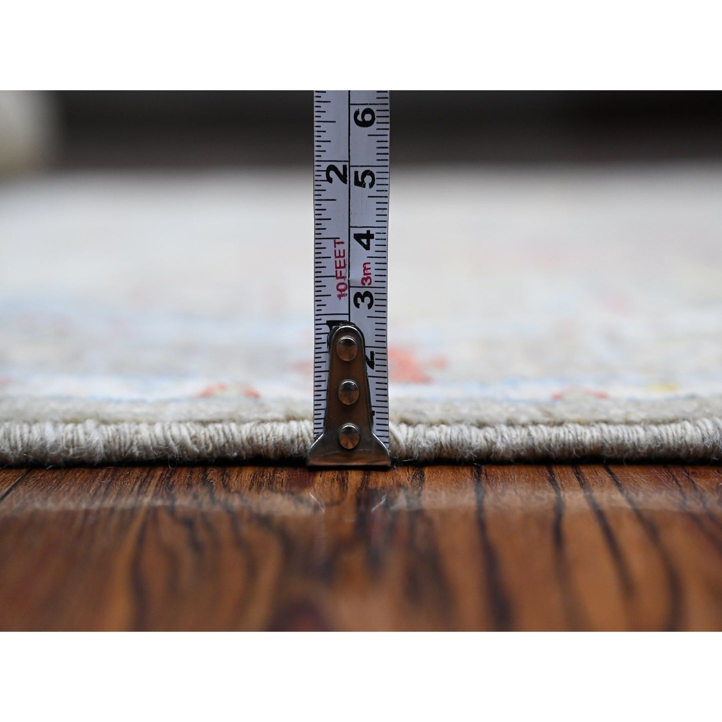 4'2"X9'6" Silver Fine Aryana All Over Design Wide Runner Oriental Rug