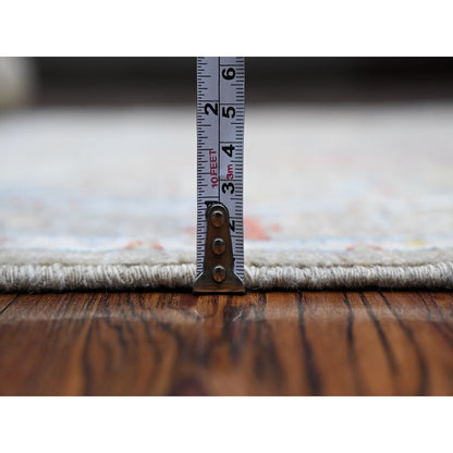 4'2"X9'6" Silver Fine Aryana All Over Design Wide Runner Oriental Rug