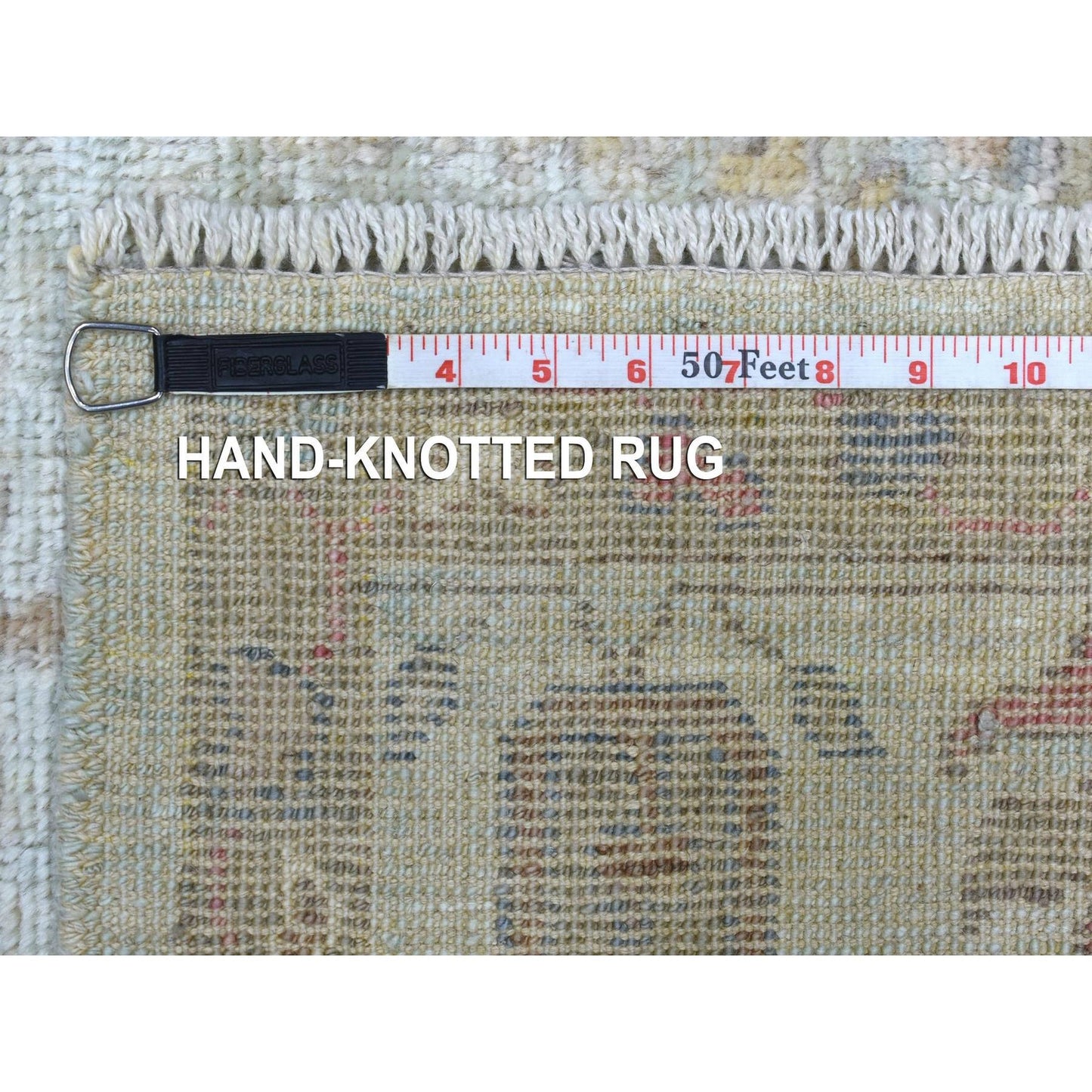 5'10"X8'9" Angora Oushak With Extremely Durable Hand Knotted Green Rug