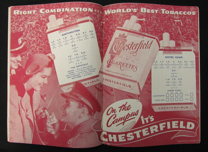 11/18/1944 Northwestern Vs. Notre Dame Program
