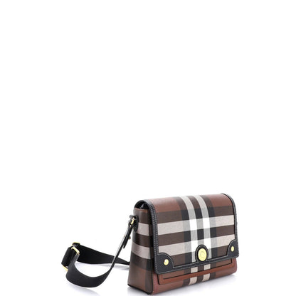 Burberry Note Crossbody Bag Check Canvas And Leather Medium