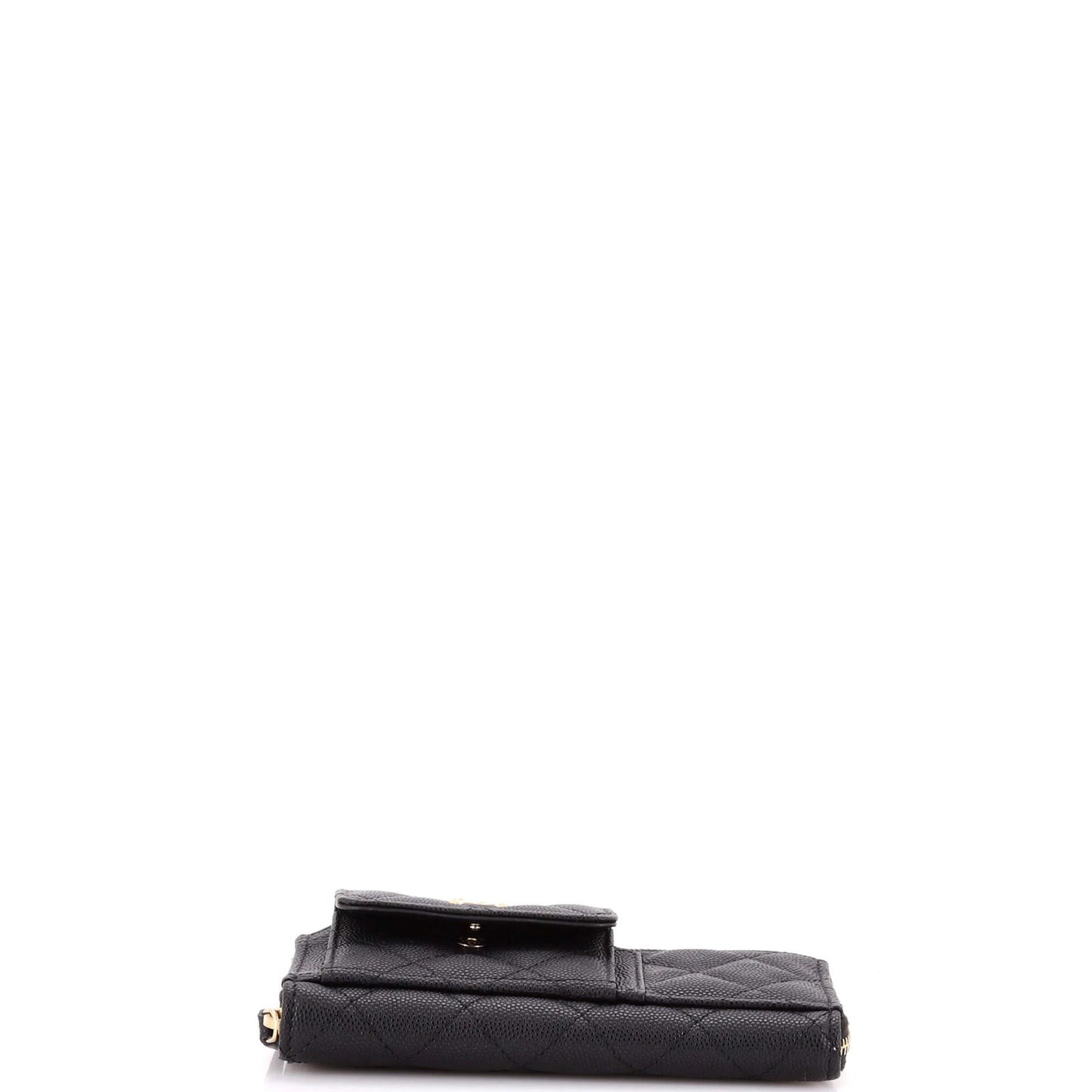 Chanel In & Out Zip Around Wallet Quilted Caviar Small