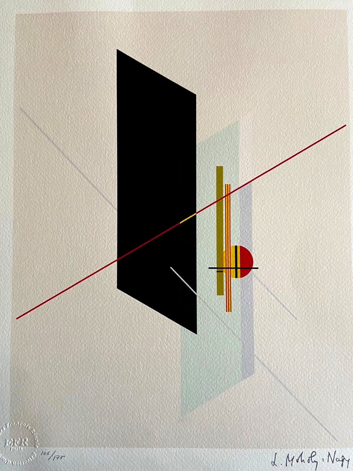 Laszlo Moholy-Nagy Lithograph Coa Signed Op Limited Rare