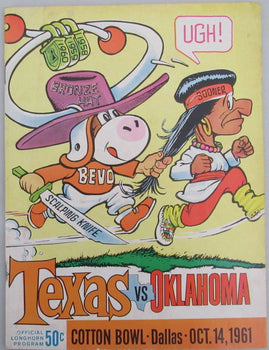 1961 Texas Vs Oklahoma Game Program Signed By