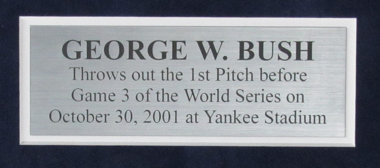 George W. Bush Former President Signed Cut Card W/Photo Collage Framed Psa/Dna