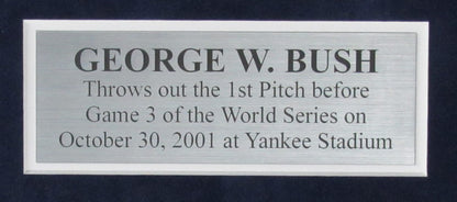 George W. Bush Former President Signed Cut Card W/Photo Collage Framed Psa/Dna