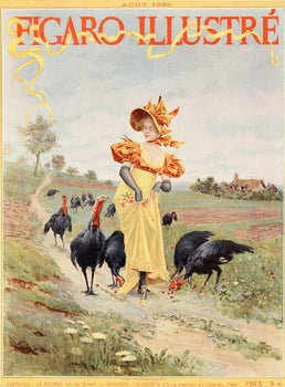 Figaro Illustre 1898 Original Vintage Posterat Girl With Turkey By Leloir For
