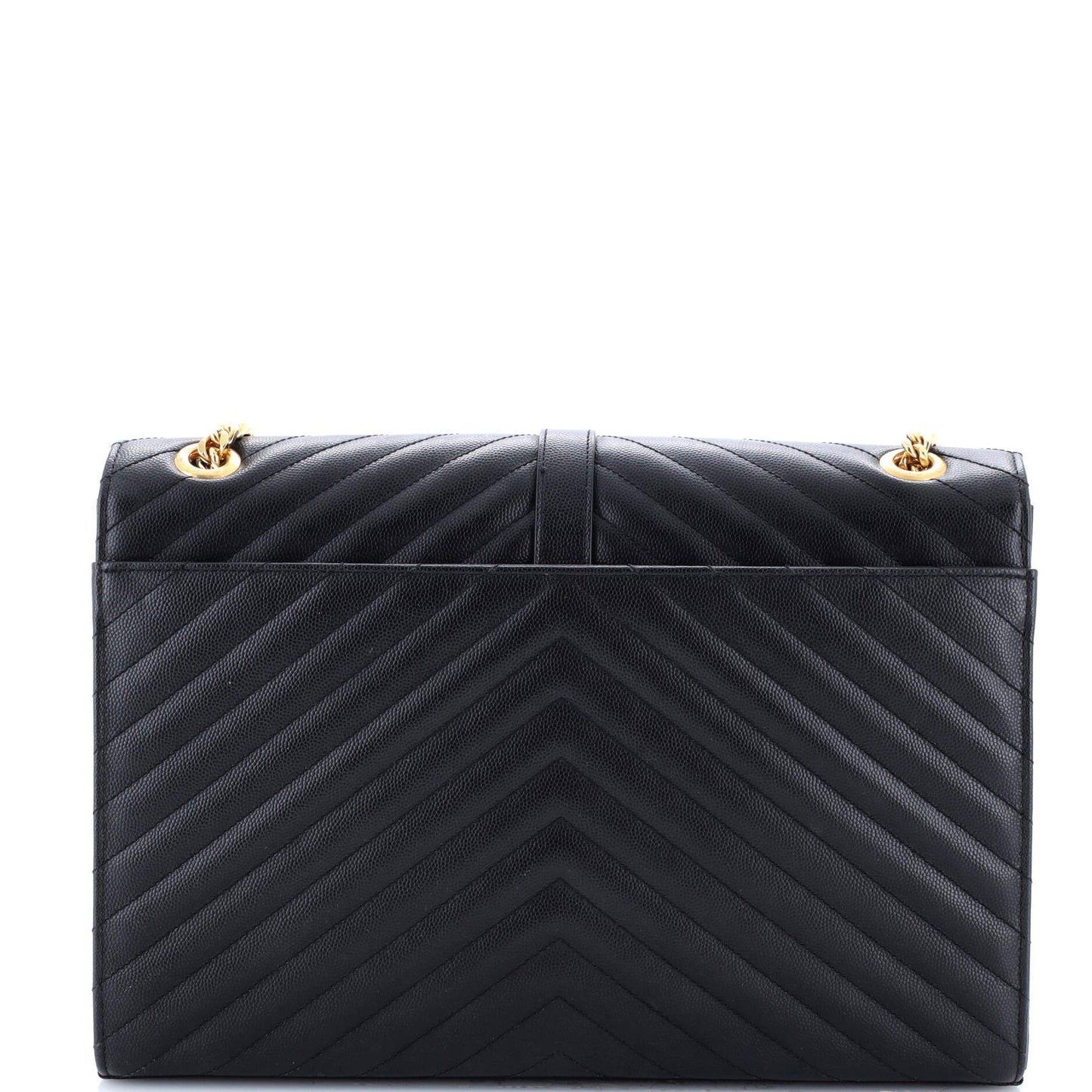 Saint Laurent Classic Monogram Envelope Satchel Matelasse Chevron Leather Large