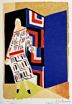 Sonia Delaunay Lithograph Coa Signed Op Numbered: Piet Mondrian