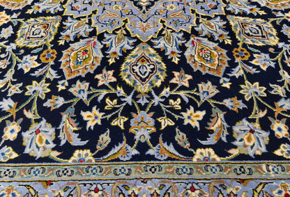 Handmade Oriental Rug Purple-Navy Medallion
