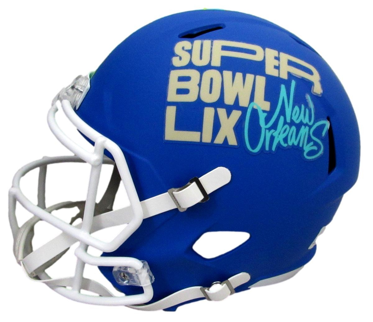 Saquon Barkley Signed Blue Sb Lix Full Size Replica Helmet Eagles Psa 195218