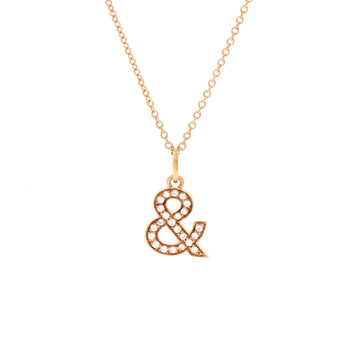 Tiffany & Co. Ampersand Pendant Necklace 18K Rose Gold With Diamonds