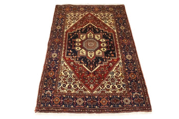 Vintage Bidjar Oriental Rug Geometric Design