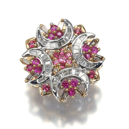 Ruby 0.15Ct Spinel 0.10Ct Diamond 0.18Ct Pendant K18