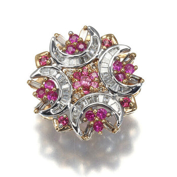 Ruby 0.15Ct Spinel 0.10Ct Diamond 0.18Ct Pendant K18