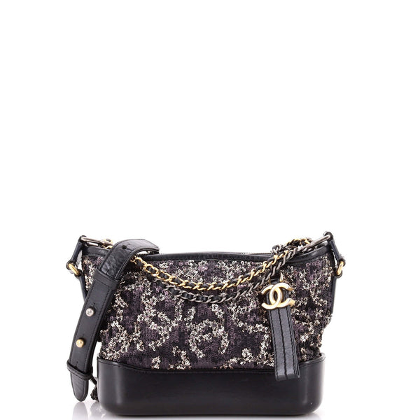Small Chanel Gabrielle Hobo Logo Motif Sequins