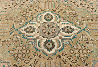 Antique 10X13 Distressed Vintage Oriental Rug Muted Floral Carpet Living Room