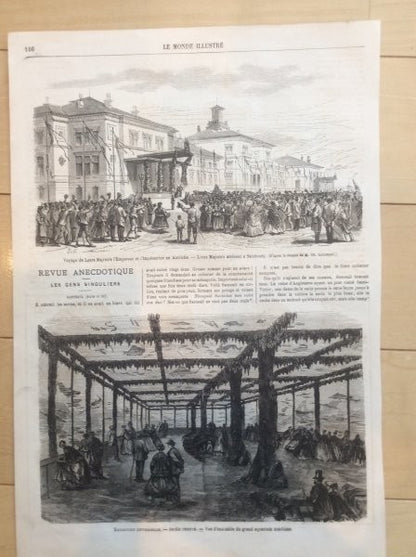 Paris Exposition Universelle 1867 Marine Aquarium Interior Original Engraving