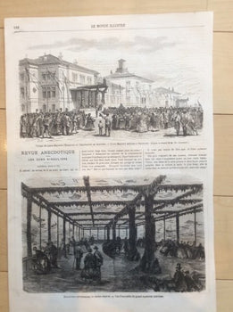 Paris Exposition Universelle 1867 Marine Aquarium Interior Original Engraving